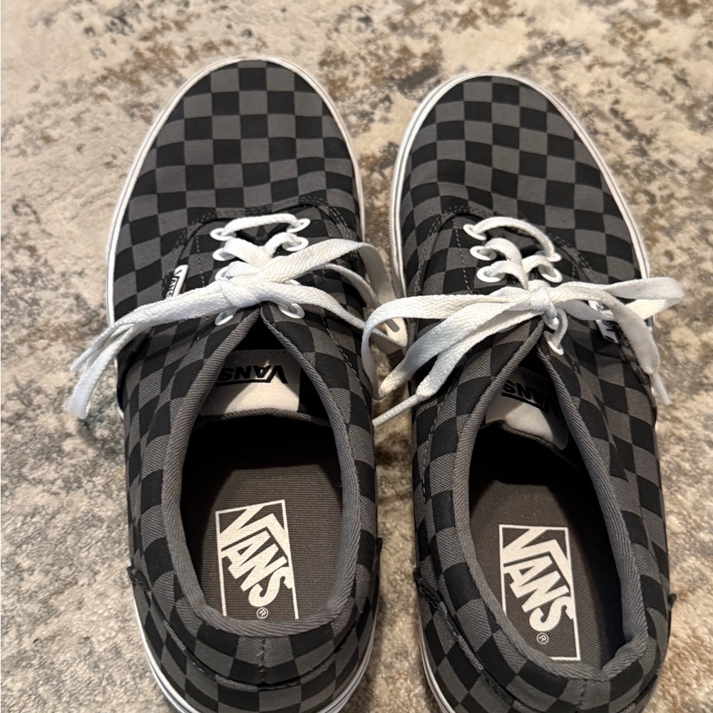 Vans Asher Black and Gray Checkered Sneakers